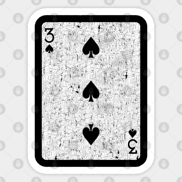three of spades playing card - Poker - Sticker | TeePublic